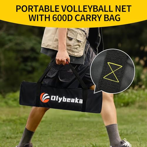 32FT Portable Volleyball Net Set with Adjustable Poles - Black & Green