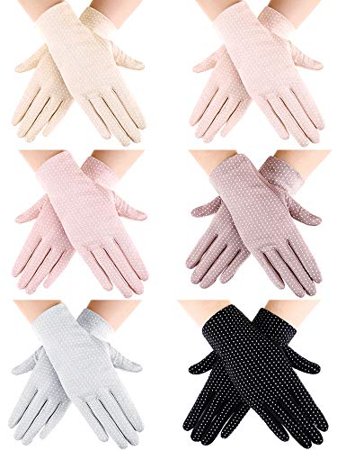 SATINIOR Women Summer UV Protection Gloves - Pastel, 6 Pairs