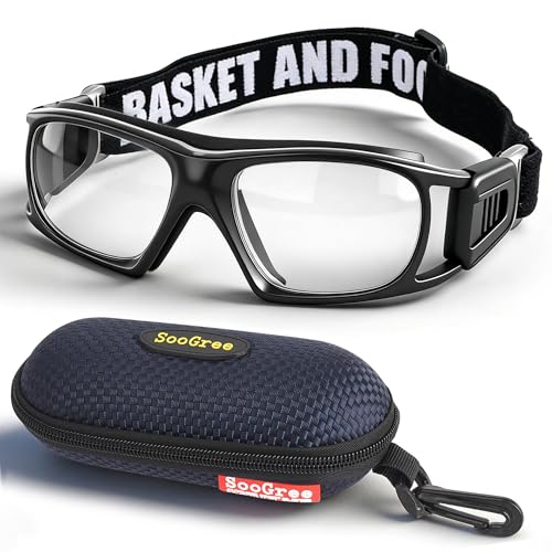 Sport Glasses for Men & Women - Anti-Fog Shock-Resistant Goggles - Black Frame & Pad