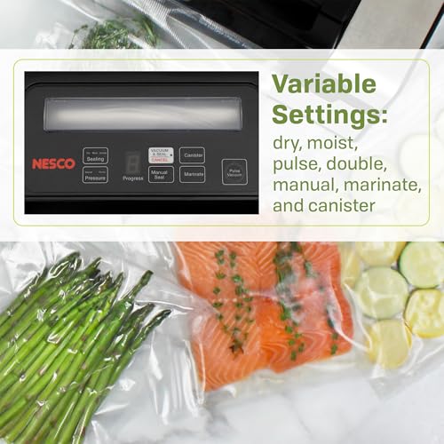 NESCO Deluxe Food Vacuum Sealer with Viewing Lid & Starter Bags