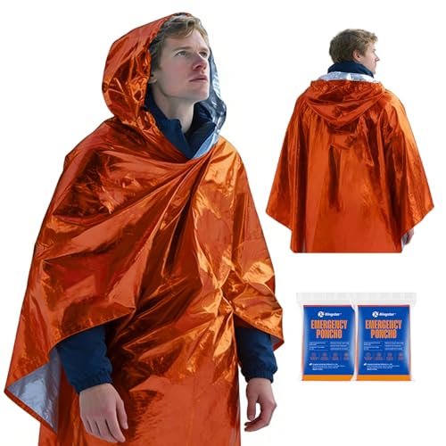 Emergency Mylar Poncho - Waterproof Reusable 3X-Large Pack
