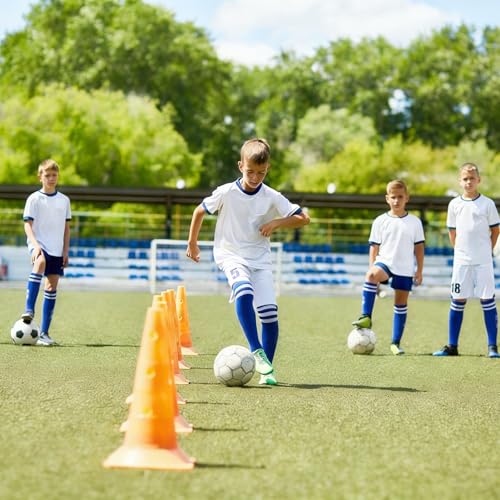 Kids Soccer Shin Guards with Socks Set - Blue, Large (10-15 Years)