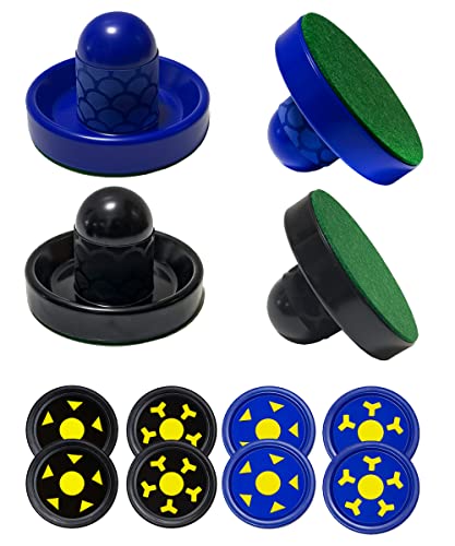 Joovon Blue and Black Air Hockey Pusher & Puck Set Non-Slip Design