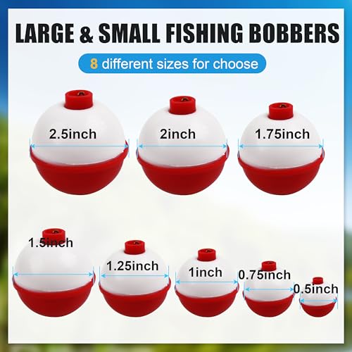 Fishing Bobbers Set - 10pcs Snap-On ABS Floats 0.5inch Assortment
