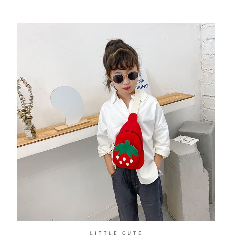 Mini Sling Backpack for Girls - Red Strawberry Design