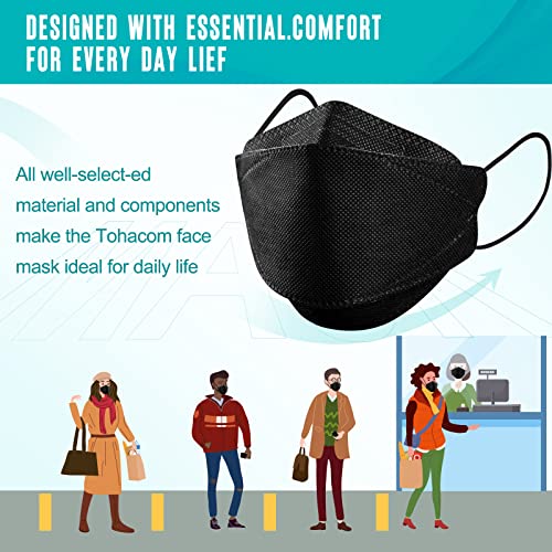 50/100 Pack KF94 Face_Covers, Color M?sk£¬Black M?sk£¬4-Layer M?sk outdoor Daily Use