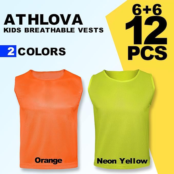 Breathable Youth Soccer Pinnies - Mesh Scrimmage Vests