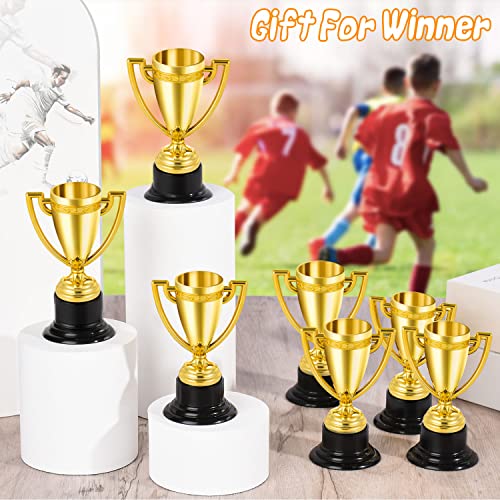 Mini Trophy Cups - 9 Pcs Plastic Gold Award Trophies for Kids