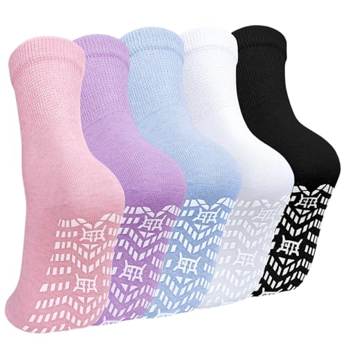 CaiDieNu Non Slip Grip Socks for Women - Multicolor, Size 6-9, Elderly Hospital Use
