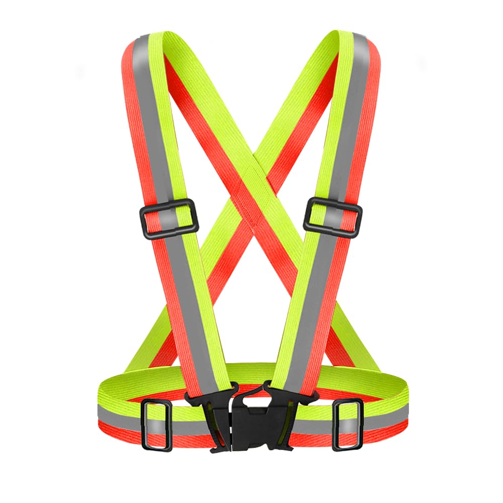 Fepdiu Running Reflective Vest for Women Walking at Night,2Pack Jogging Safety Vest with 360° Visibility Reflector Strap(2 Pack Black)