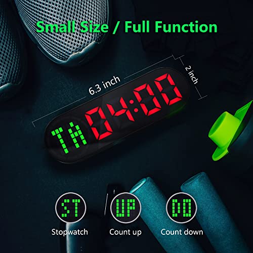 Portable Gym Timer with Progress Bar - Rechargeable Black+Red