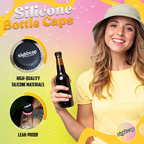 Anti-Spiking Drink Protector - Nightcap Beer Bottle Cover - Black