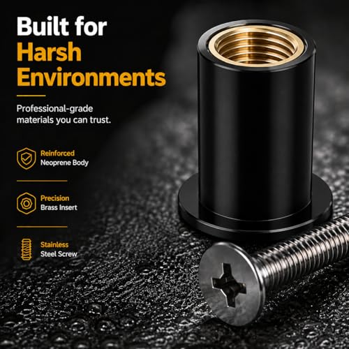 M5 Neoprene Well Nuts Kit - 12 Pcs with Stainless Steel Screws