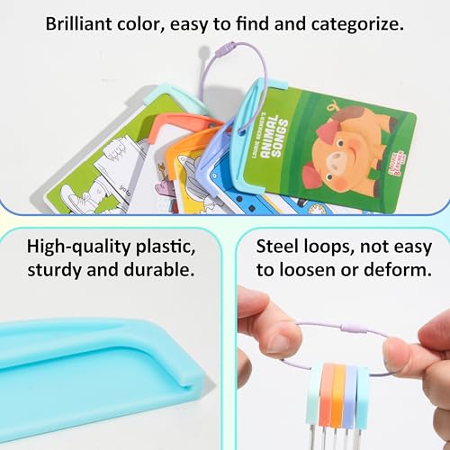 20 Reusable Plastic Card Holders with 6 Ring Loops for Yoto Cards