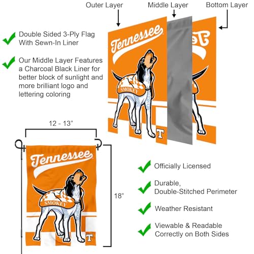 Tennessee Volunteers Double Sided Garden Flag - 12.5 x 18 in