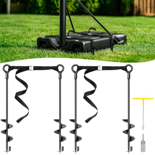 4-Pack Heavy Duty Basketball Hoop Anchor Kit for High Wind Stability