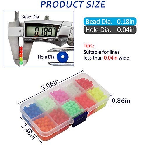 Fishing Beads Assortment - 5mm Plastic Glow Mix (1000 pcs)
