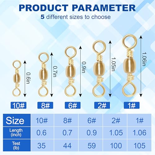 Fishing Barrel Swivels - 50PCS High Strength Stainless Steel 10#