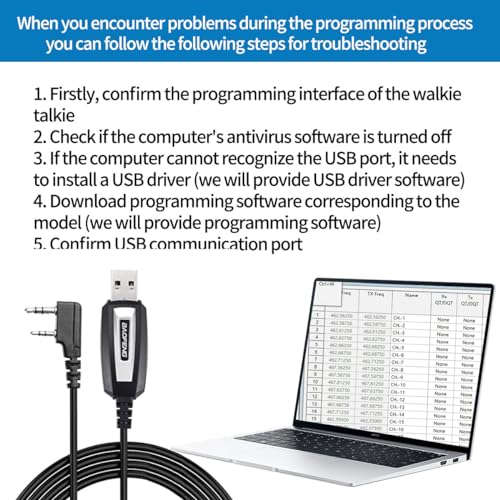 USB Programming Cable with CH340 Chip for Baofeng Radios - Black