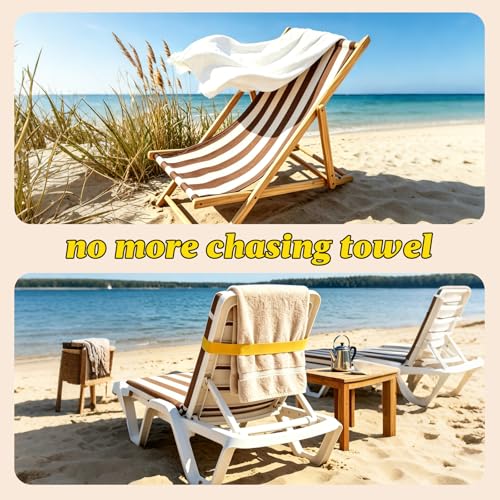 Elastic Beach Towel Bands for Cruise Chairs - 4 Pack