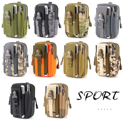 Tactical Molle Phone Pouch - EDC Utility Waist Bag - Black
