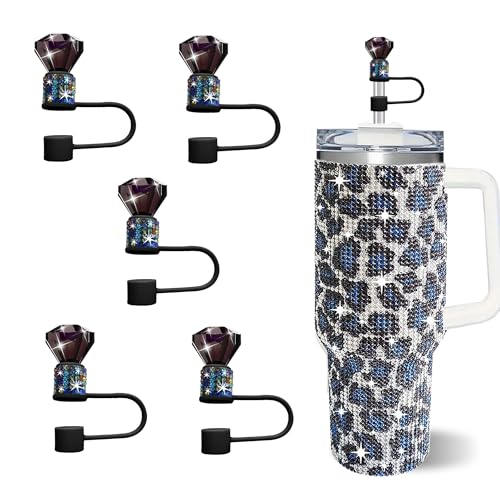 Bling Diamond Silicone Straw Cover for 10mm Tumbler Straws - Black