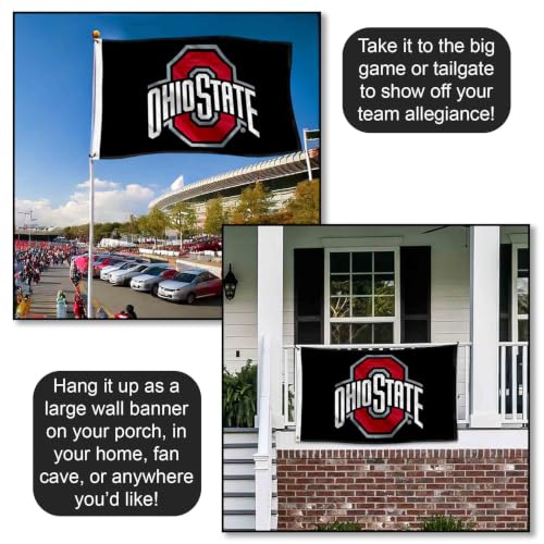 Ohio State Buckeyes 3x5 ft Flag - Durable Polyester with Grommets