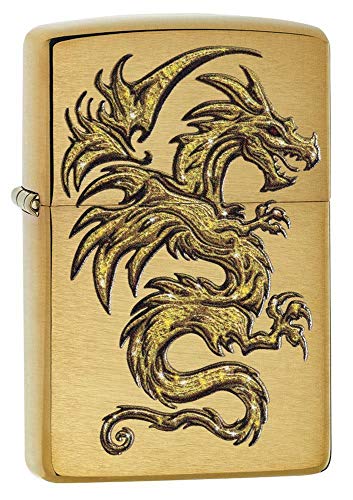 Zippo Brass Dragon Design Windproof Pocket Lighter