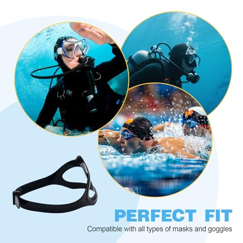 Adjustable Silicone Mask Strap 2-Pack for Snorkeling & Diving