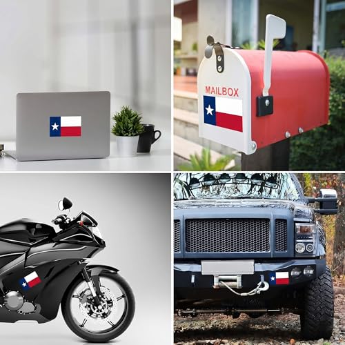 Texas Flag Stickers - 4" x 2.5" Vinyl Decals, Pack of 4