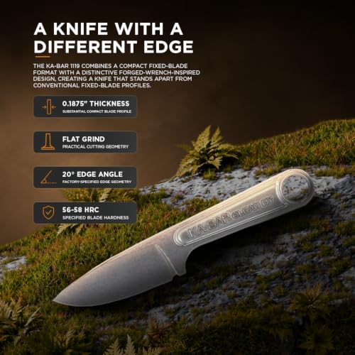 KA-BAR 3-Inch Fixed Blade Wrench Knife with Sheath
