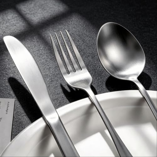 Stainless Steel Travel Utensils Set with Case - Knife, Fork, Spoon