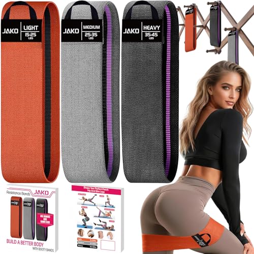 Hip Resistance Bands - Non-Slip Fabric Elastic Exercise Bands for Strength Training - Orange