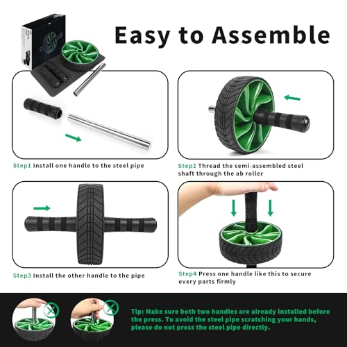 Ab Roller Wheel for Core Strength - Green Exercise Wheel