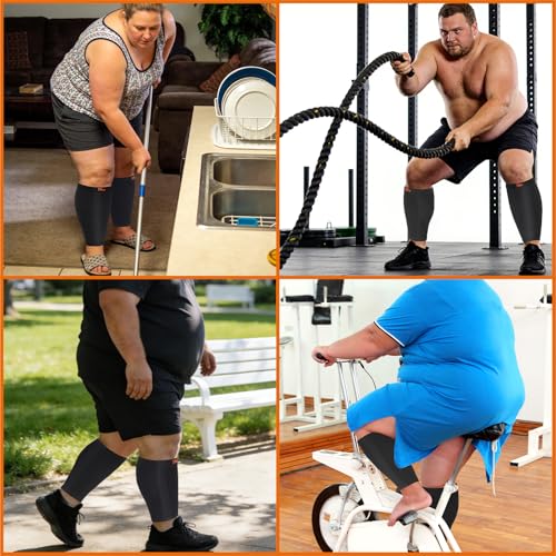 ITHW Black 2XL Calf Compression Sleeve for Edema Swelling & Circulation
