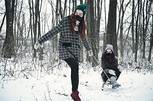Thermal Fleece Half Balaclava Face Mask - Windproof Ear Warmer - Black