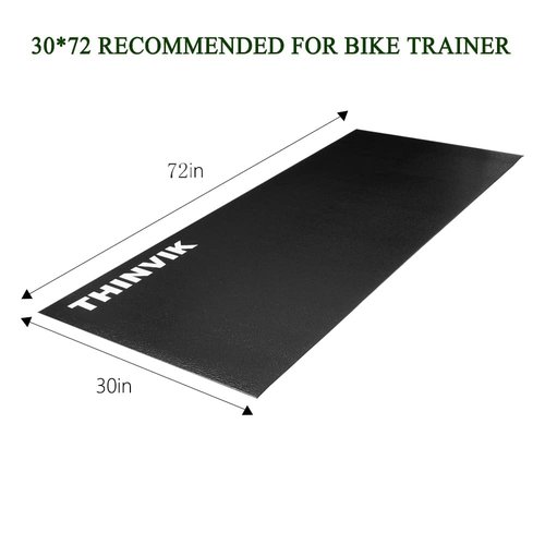 Thinvik Bike Mat for Peloton Spinning Bike & Wahoo Kickr 30×72in Bicycle Trainer Mat for Cycleops Rowe Indoor Cycling Exercise Stationary Bike mat with Stone Texture (Updated 6mm)