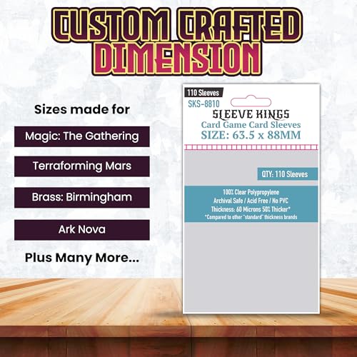 Standard Card Sleeves – 110 Count, Clear 60 Micron Thickness, MTG Size