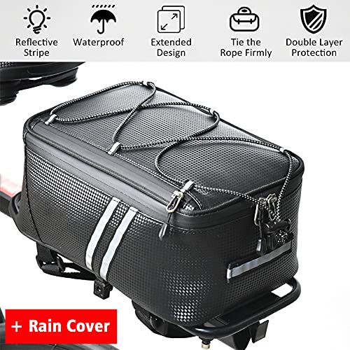 Tookie 8L Waterproof Bicycle Rear Seat Cargo Bag with Rain Cover