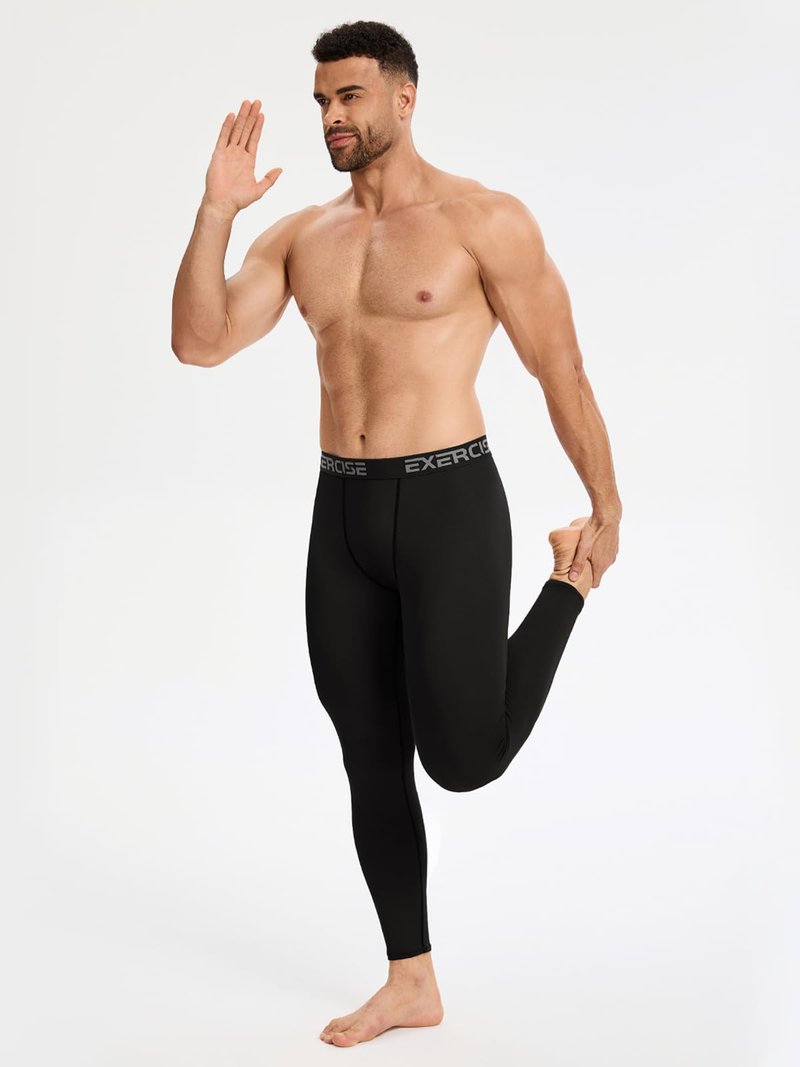 Mexholin 6 Pack Men’s Compression Pants Tights Leggings Sports Baselayer Athletic Running Workout Active Bl/Gr/Bl/Gr/D Blue/Red M