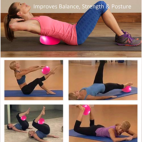 9 Inch Mini Exercise Ball with Inflatable Straw - Pink