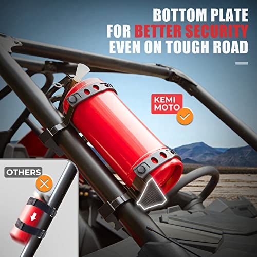 Kemimoto UTV Fire Extinguisher Holder, Adjustable Quick Release Roll Bar Fire Extinguisher Mount compatible with Polaris RZR Can Am X3 compatible with Kawasaki Teryx