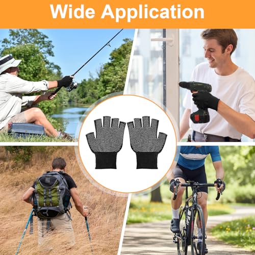 Lightweight Half-Finger Workout Gloves - 6 Pack Black