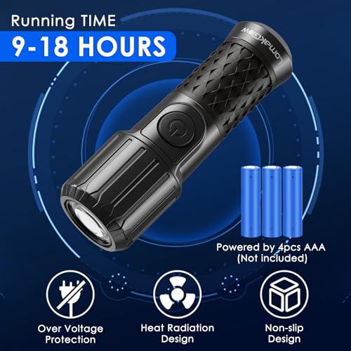 LED Hand-Powered Flashlight - Waterproof, Magnetic Base, 3 Modes