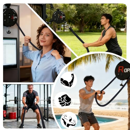 Endless Rope Trainer Pulley Cable System - Adjustable Resistance JG-PS07