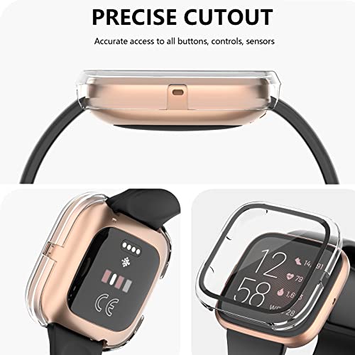 Fitbit Versa 2 Screen Protector - HD Tempered Glass Case - Transparent