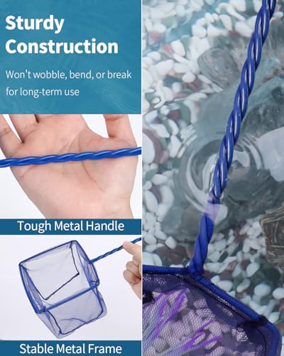 6 Inch Fish Net for Aquarium - Soft Nylon Mesh & Metal Handle