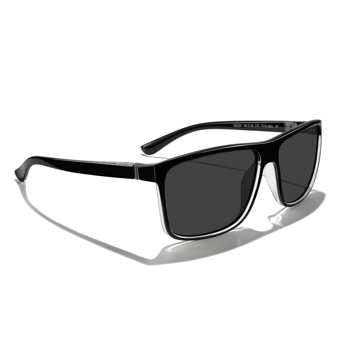 MERRY'S Rectangular Polarized Sports Sunglasses for Men Women Cycling Driving Fishing UV400 Protection S8225