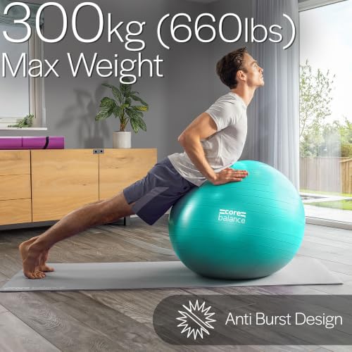 Stability Exercise Ball for Yoga & Fitness - 23-26in | Teal