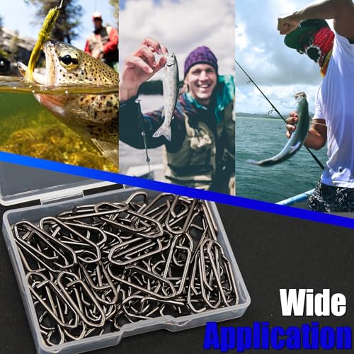 Fishing Clips Power Clips - 50Pcs Quick Change Split Rings Snaps - Black